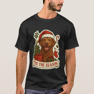 Funny Tis The Season Chesapeake Bay Retriever Dog T-Shirt
