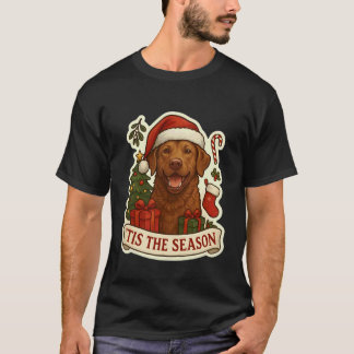 Funny Tis The Season Chesapeake Bay Retriever Dog T-Shirt
