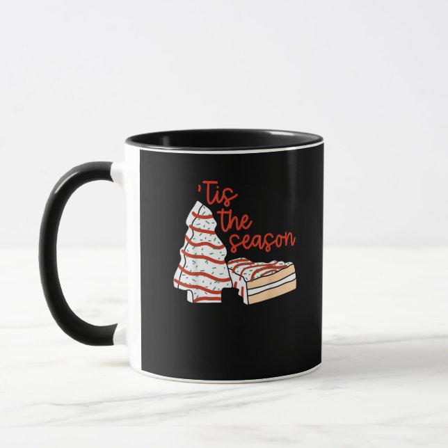 Funny Tis The Season Design Christmas Tree Mug (Left)