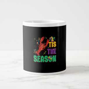 Funny Tis The Season Mardi Gras Crawfish Large Coffee Mug