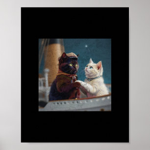 Funny Titanic Movie Cat Meme Rms Cruise Ship Men W Poster