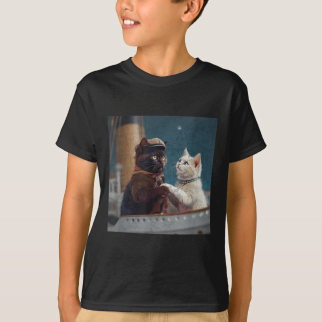 Funny Titanic Movie Cat Meme Rms Cruise Ship Men W T-Shirt (Front)
