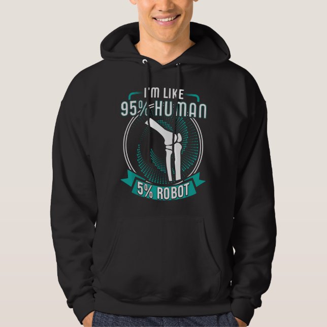 Funny Titanium Knee Replacement Surgery Get Well G Hoodie (Front)