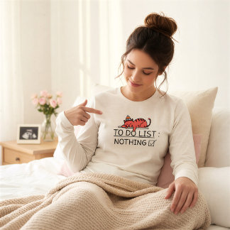 Funny "To Do List: Nothing" Cat Mom Maternity nap Tri-Blend Shirt