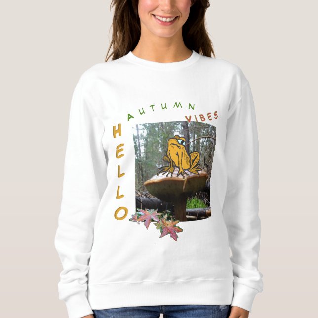 Funny Toad Cartoon on Toadstool Sweatshirt (Front)