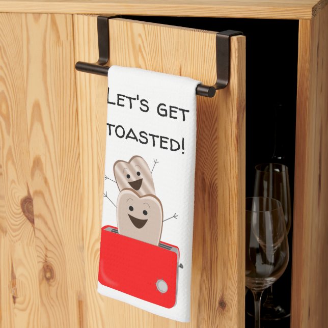 Funny Toast Design Tea Towel (Thirds Fold)