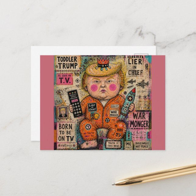 Funny Toddler President Postcard (Front/Back In Situ)