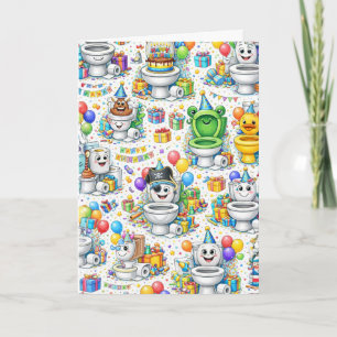 Funny Toilet Birthday Party Card