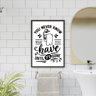 Funny toilet humor bathroom hostel airbnb simple poster
