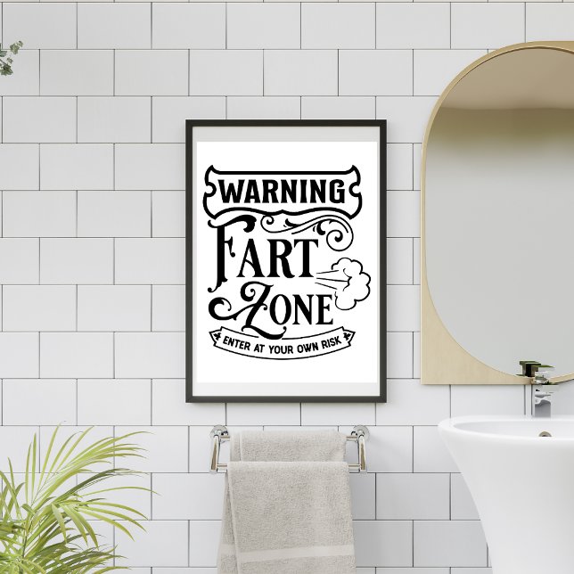 Funny toilet humour bathroom hostel airbnb simple poster (Creator Uploaded)