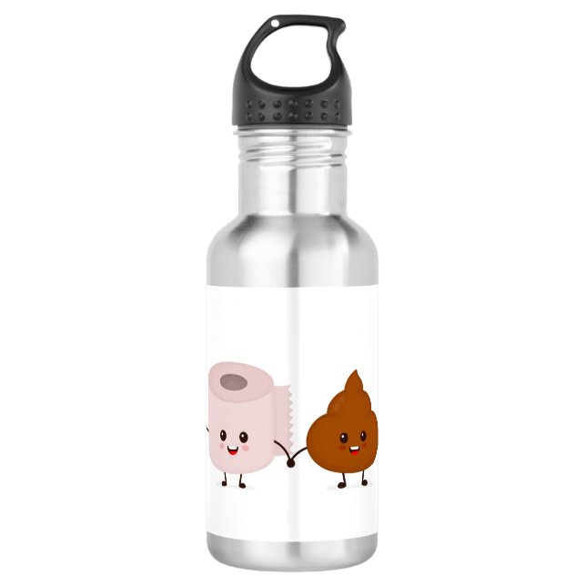 Funny Toilet Paper And Poop 532 Ml Water Bottle (Front)