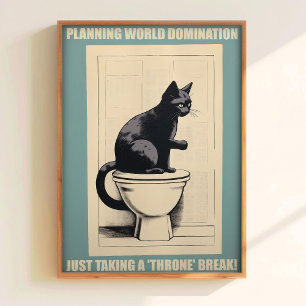 Funny Toilet Poster Retro Toilet Art Retro Bathroo