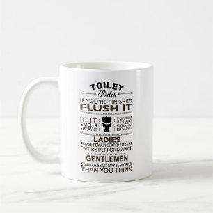 Funny Toilet Rules Bathroom Restoom Sarcasm Coffee Mug