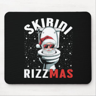 Funny Toilet Santa Skibidi Rizzmas White Elephant  Mouse Pad