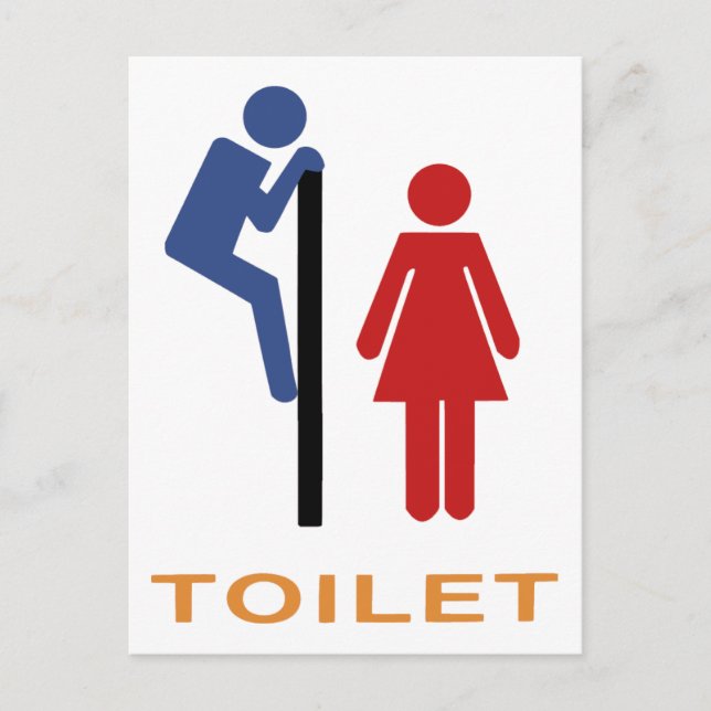 Funny Toilet Sign Postcard (Front)