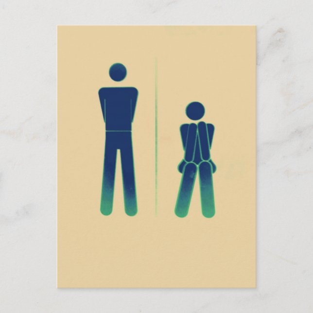 Funny Toilet sign Postcard (Front)