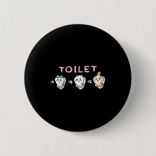 Funny Toilet Time Chikawa Meme  6 Cm Round Badge