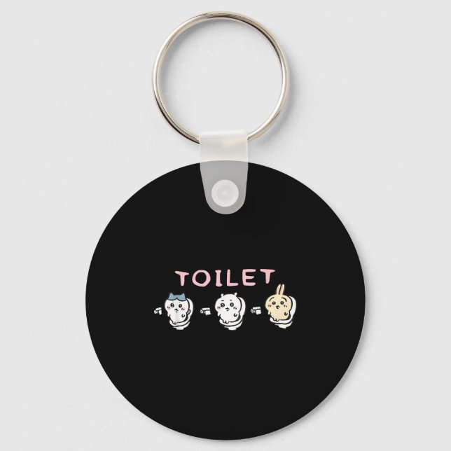 Funny Toilet Time Chikawa Meme  Key Ring (Front)