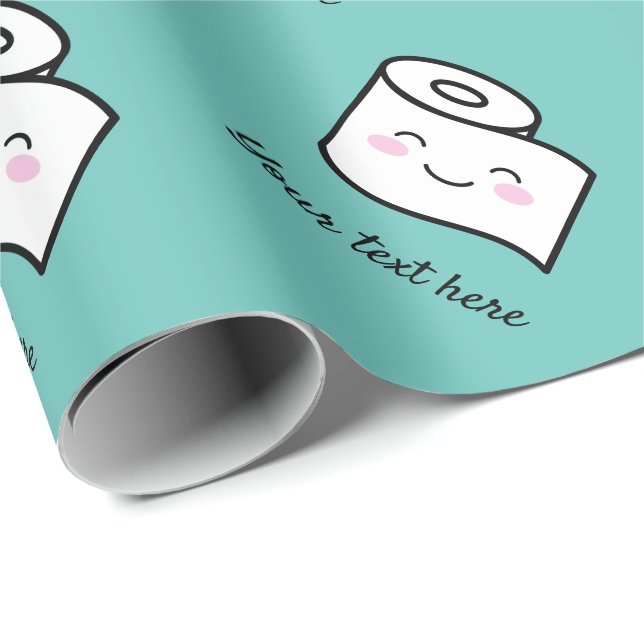 Funny toiletpaper cartoon design personalized wrapping paper (Roll Corner)