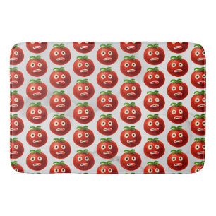 Funny Tomato Pattern - Cartoon Vegetable Art Bath Mat