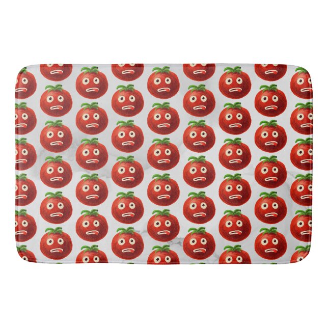 Funny Tomato Pattern - Cartoon Vegetable Art Bath Mat (Front)