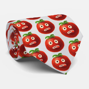 Funny Tomato Pattern - Cartoon Vegetable Art Tie
