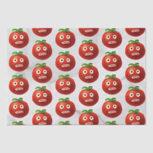 Funny Tomato Pattern - Cartoon Vegetable Art Tissue Paper