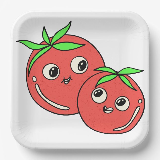 funny tomattoes paper plate (Front)