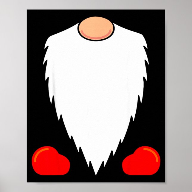 Funny Tomte Swedish Gnome Beard Christmas Yule Nis Poster (Front)