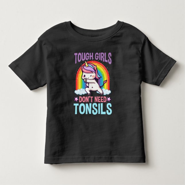 Funny Tonsil Removal Unicorn Kid Tonsillectomy Toddler T-Shirt (Front)