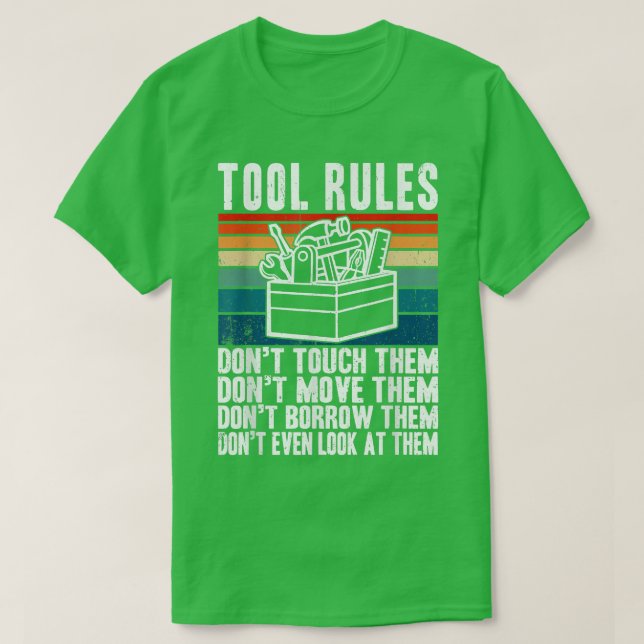 Funny Tool Rules Car Mechanic  T-Shirt (Design Front)
