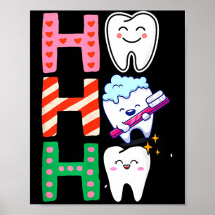Funny Tooth Christmas Dentist Xmas Dental Istant H Poster