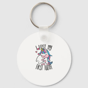 Funny Tooth Fairy - Cute Unicorn I Lost My First T Key Ring
