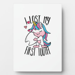 Funny Tooth Fairy - Cute Unicorn I Lost My First T Plaque
