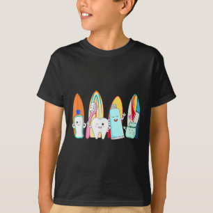 Funny Tooth Surf Surfboard Beach Summer Dental Hyg T-Shirt