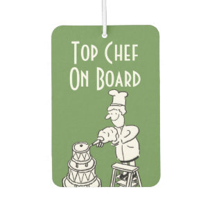 Funny Top Chef Cartoon. Cake Maker Car Air Freshener