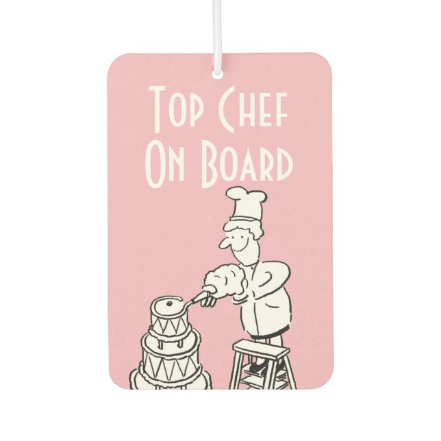 Funny Top Chef Cartoon Car Air Freshener (Front)