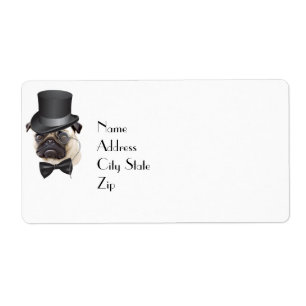 Funny Top Hat Monocle Sir Pug Dog
