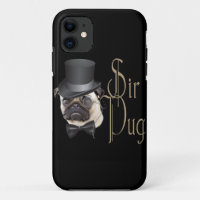 Funny Top Hat Monocle Sir Pug Dog