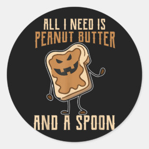 Funny Top Peanut Butter Crunchy PBJ Loves Classic Round Sticker