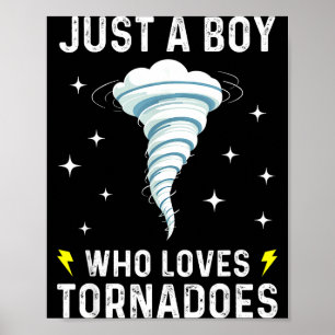 Funny Tornado Gift For Boys Kids Hurricane Weather Poster