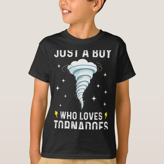 Funny Tornado Gift For Boys Kids Hurricane Weather T-Shirt (Front)