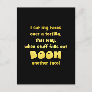 Funny Tortilla Boom Joke Holiday Postcard