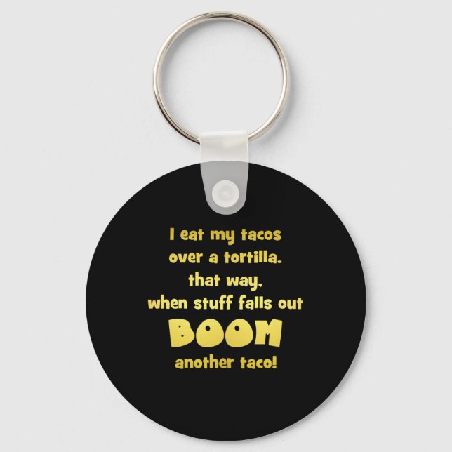 Funny Tortilla Boom Joke Key Ring (Front)