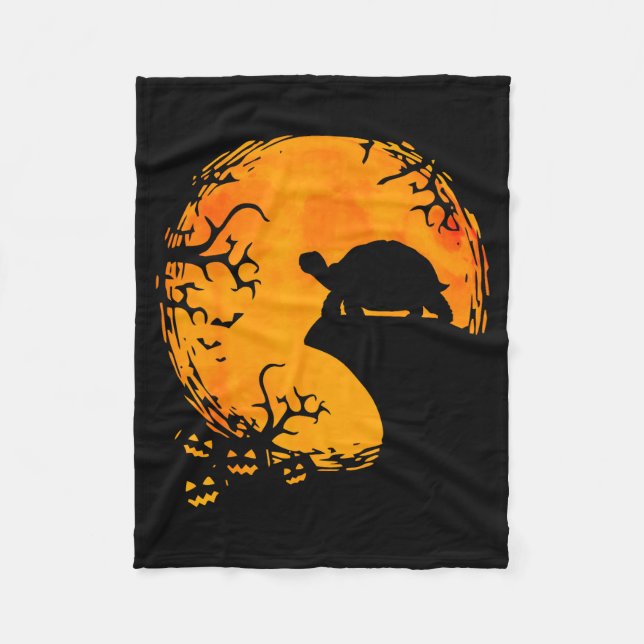 Funny Tortoise Halloween Silhouette Soky Tortoise  Fleece Blanket (Front)