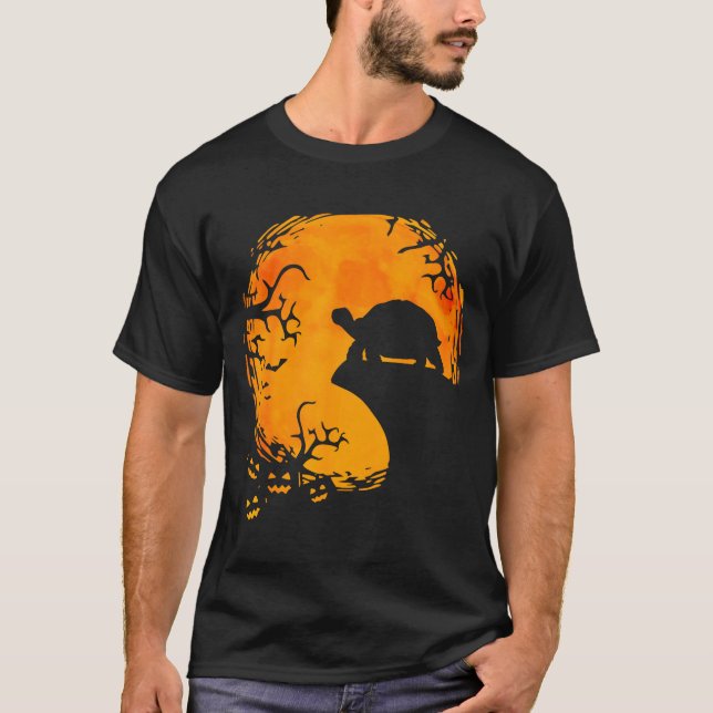 Funny Tortoise Halloween Silhouette Soky Tortoise  T-Shirt (Front)