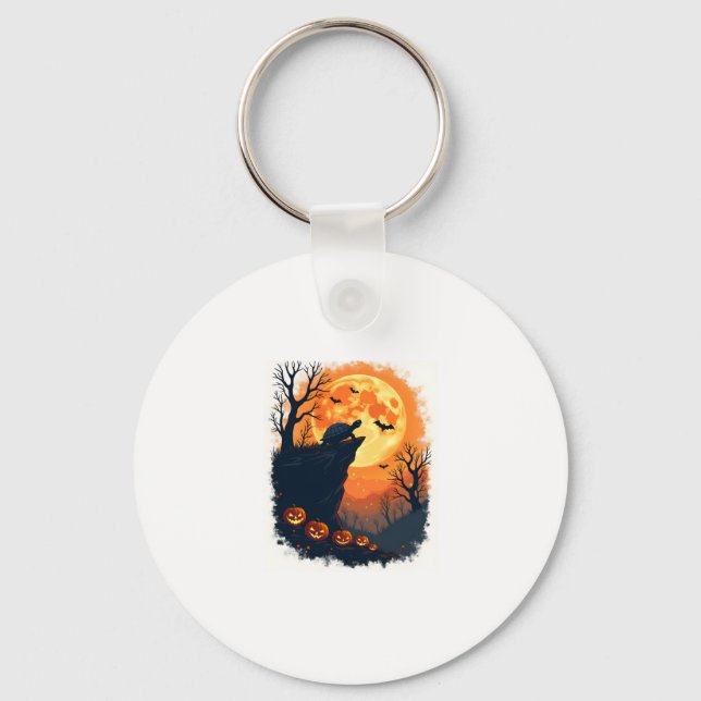 Funny Tortoise Halloween Silhouette Spooky Tortois Key Ring (Front)
