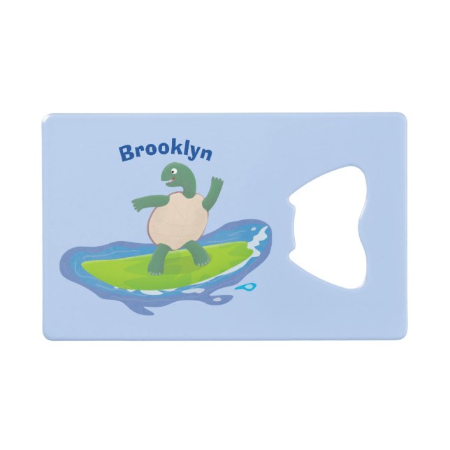 Funny tortoise wave surfing cartoon (Front (Horizontal))