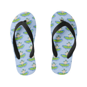 Funny tortoise wave surfing cartoon kid's jandals