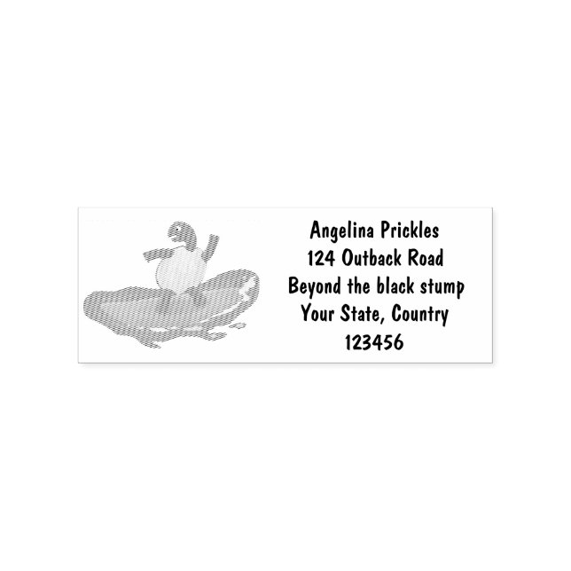 Funny tortoise wave surfing cartoon rubber stamp (Imprint)